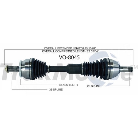 Surtrack Axle Cv Axle Shaft, Vo-8045 VO-8045
